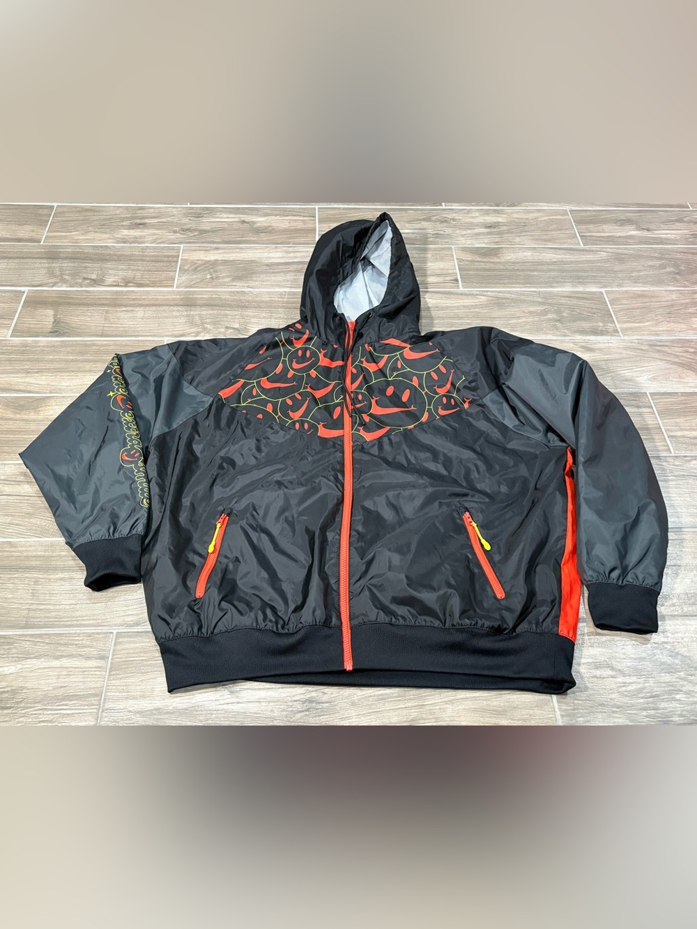 Nike Smile Track Jacket Mens Size XL Full Zip Windbreaker Running Hood RARE